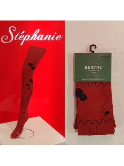 COLLANT FLEUR - Rouge